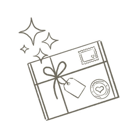 Illustratie van een ingepakte cadeaubox met lint en strik
