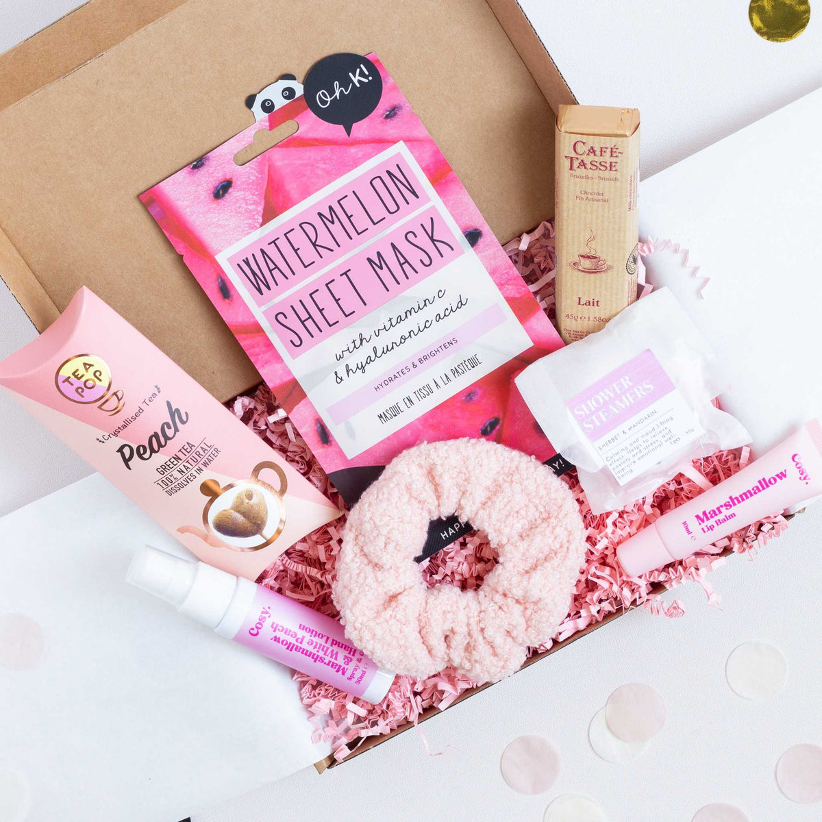 Cadeaubox Mamma to be met chocolade, thee, handlotion en sheet masker van CaDo Depot