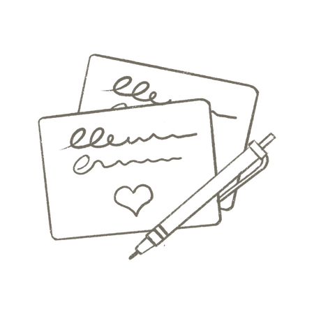 Illustratie van een persoonlijk kaartje bij een cadeaubox