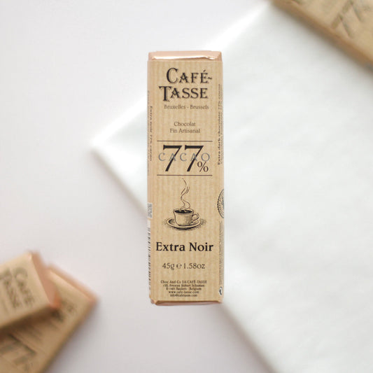 Pure chocolade reep 77% cacao 45g van Café-Tasse